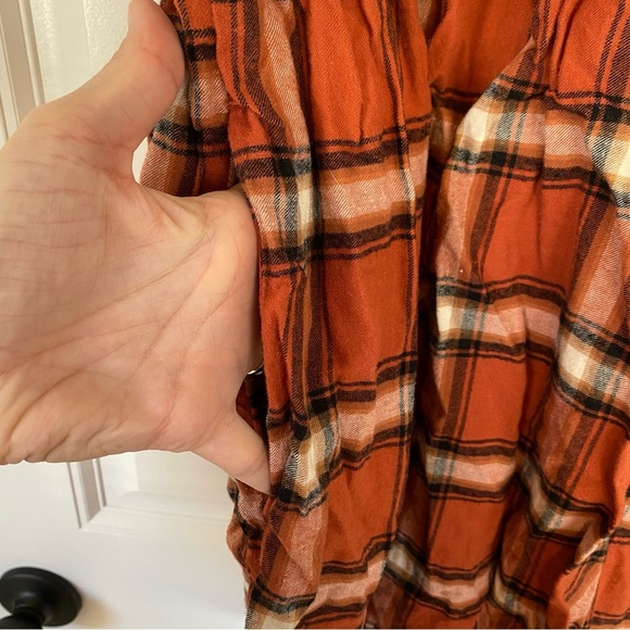 Time and Tru Women's Plaid Cap Sleeve Button-Up Dress Size XL 16-18 - Picture 4 of 6